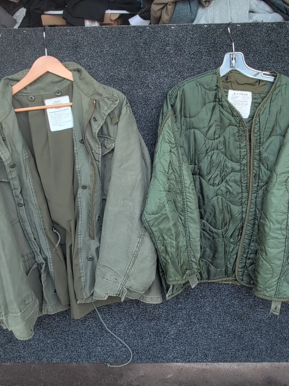 Vtg US Military M65 Jacket Extra Large Green Cold Weather Removable Liner OG106